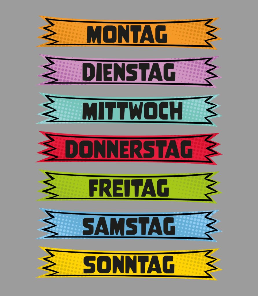 Almanca Günler Okunuşu (die Wochentage)