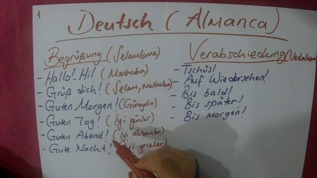 Almanca Selamlaşma Vedalaşma Kelimeleri